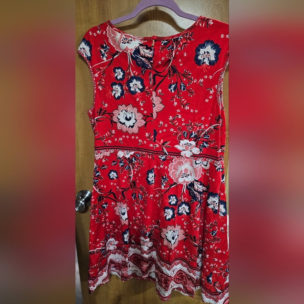 XL Red floral dress